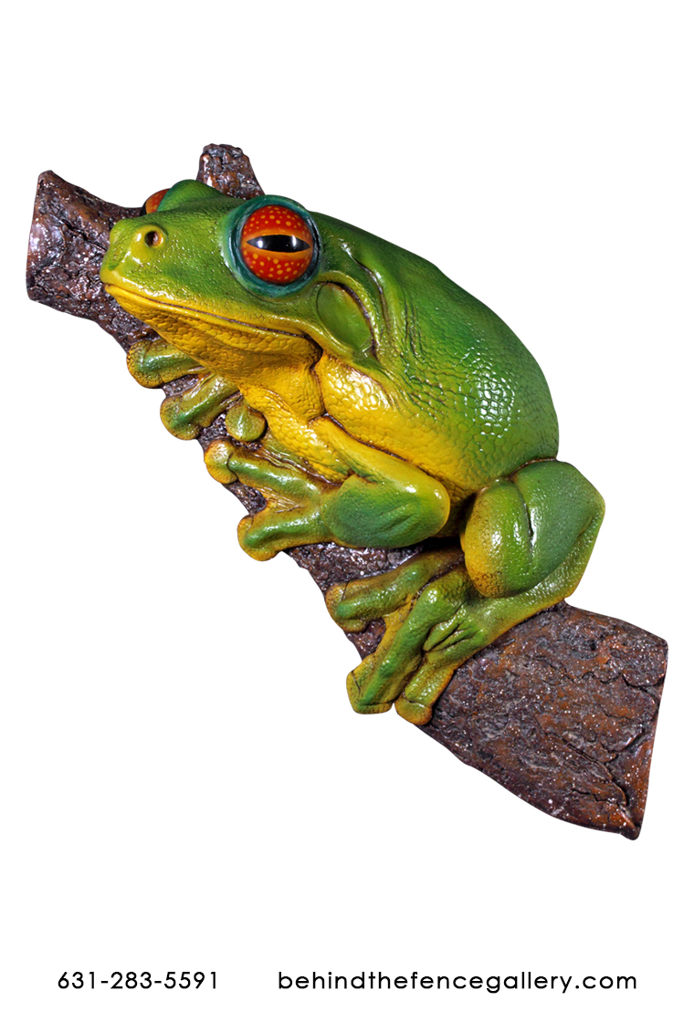 Green Tree Frog Wall Mounted Statue