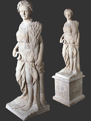 Four Seasons - Lady Summer Statue With Base