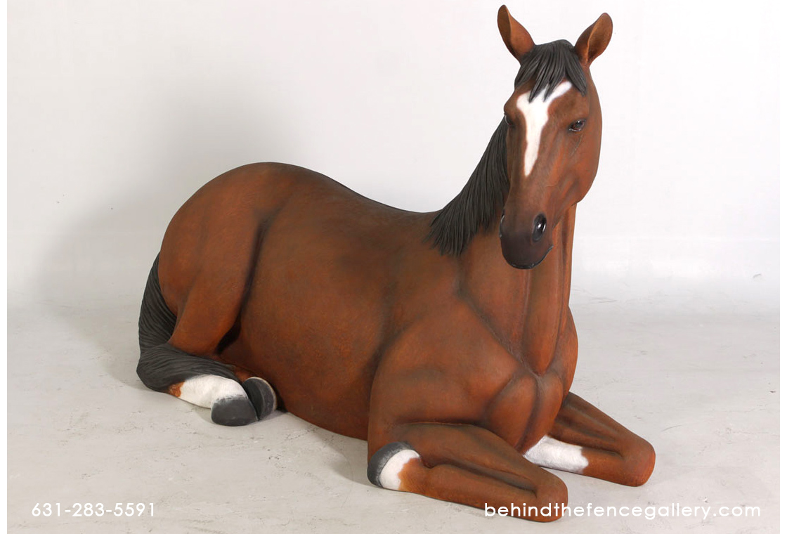 Life Size Horse Resting Statue Farm Animal Prop